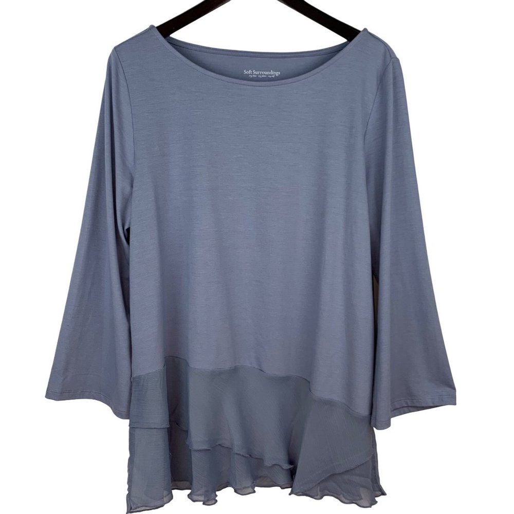 Soft Surroundings Asymmetrical Sheer Hem Tunic Size XL